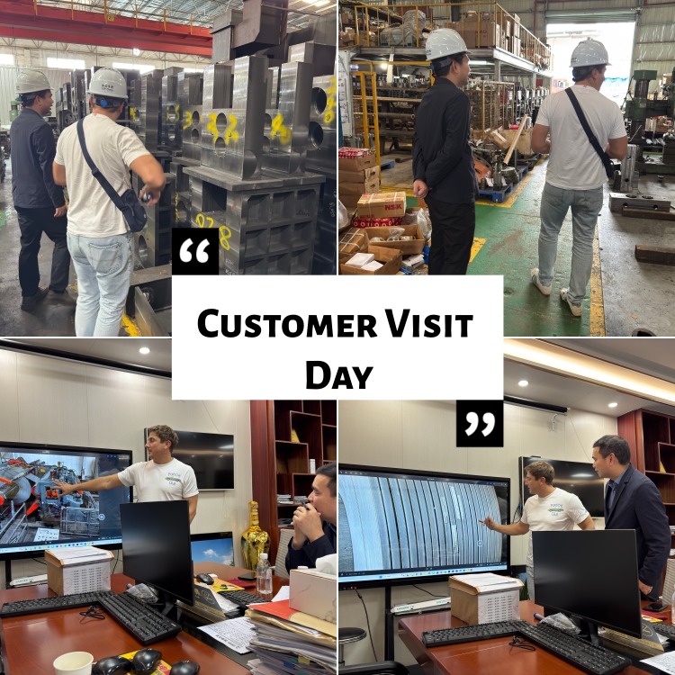 Полски клиенти во фабрика за машини за сечење метални намотки